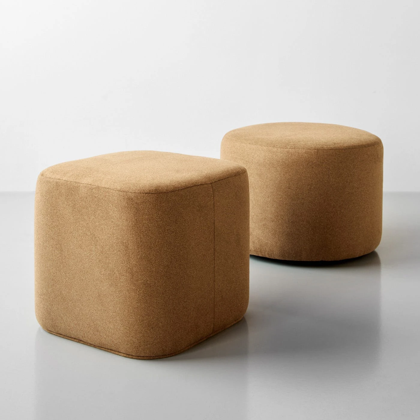 Cylinder Heathered Brown Ottoman - Image 2