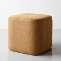 Block Heathered Brown Ottoman