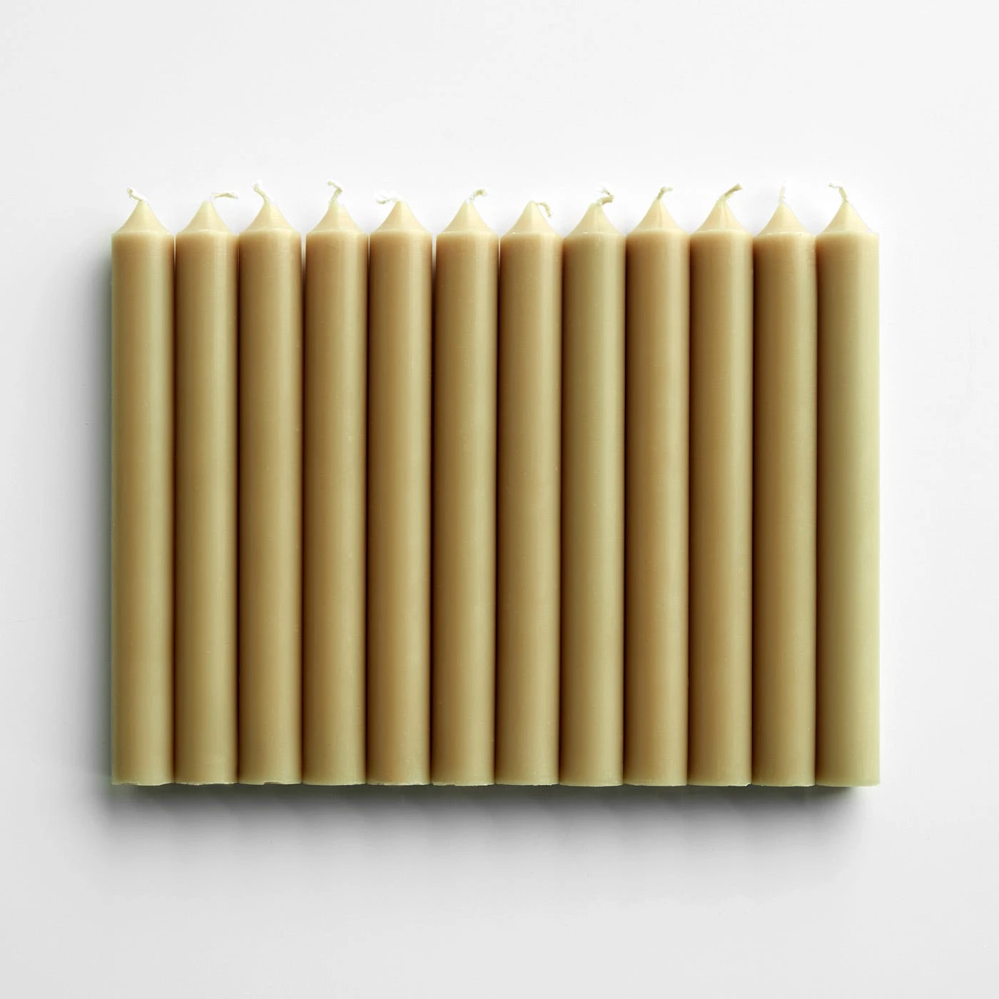 Khaki Taper Candles Set Of 12