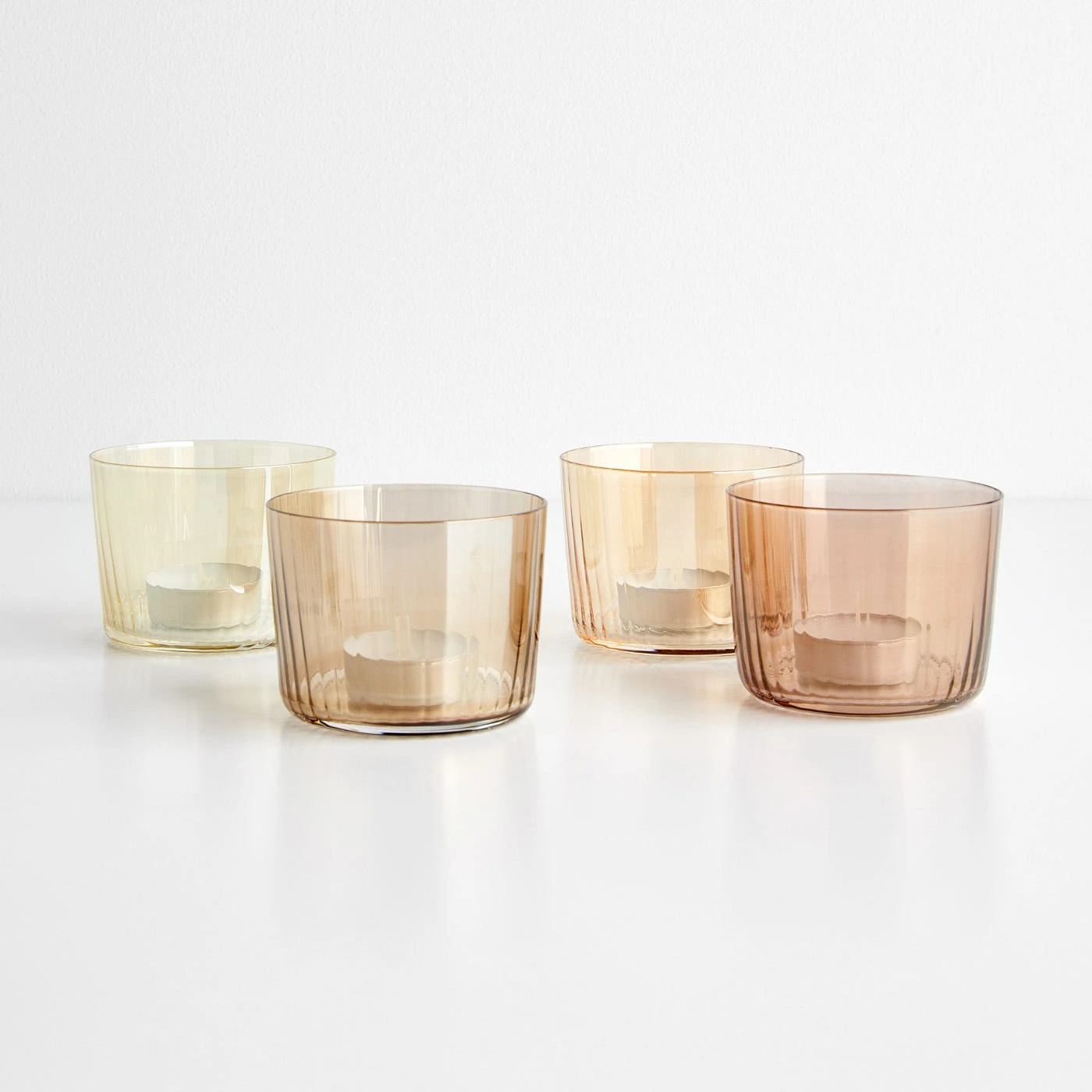 LSA International Gems Amber Tealight Holders Set Of 4