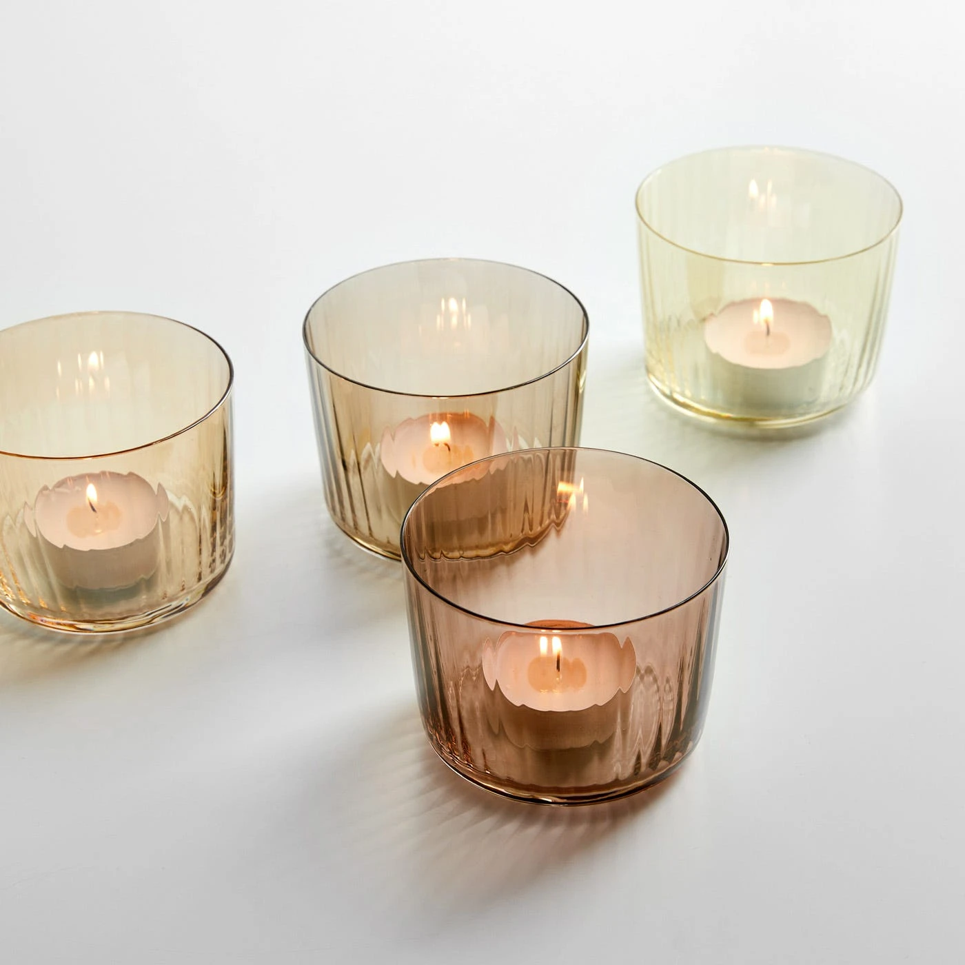 LSA International Gems Amber Tealight Holders Set Of 4 - Image 3