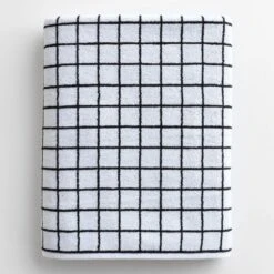 Mini Grid Black Bath Sheet