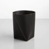 Twist Black Leather Waste Bin