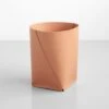 Twist Clay Leather Waste Bin