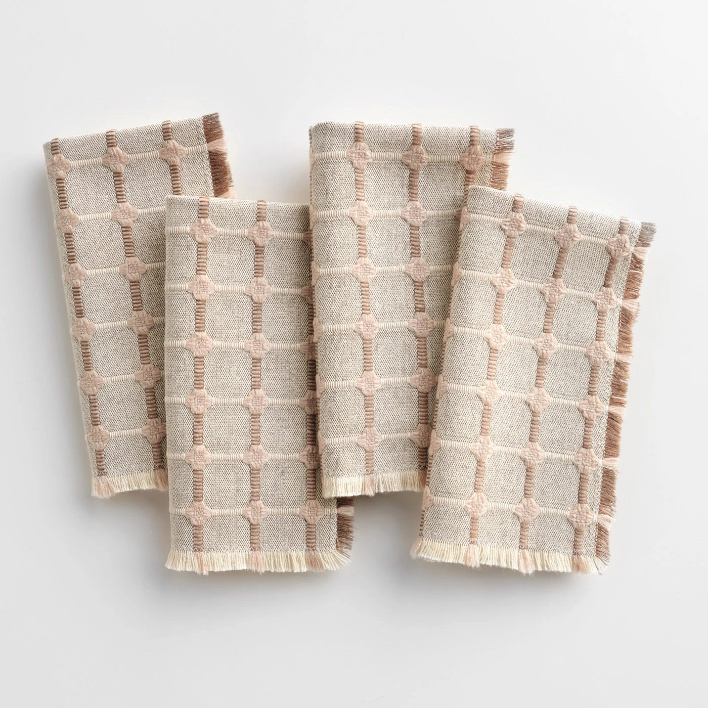 Hopsack Mocha And Sand Napkins Set Of 4 - Image 2