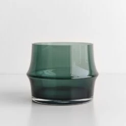 Arc Green Flowerpot Low Vase