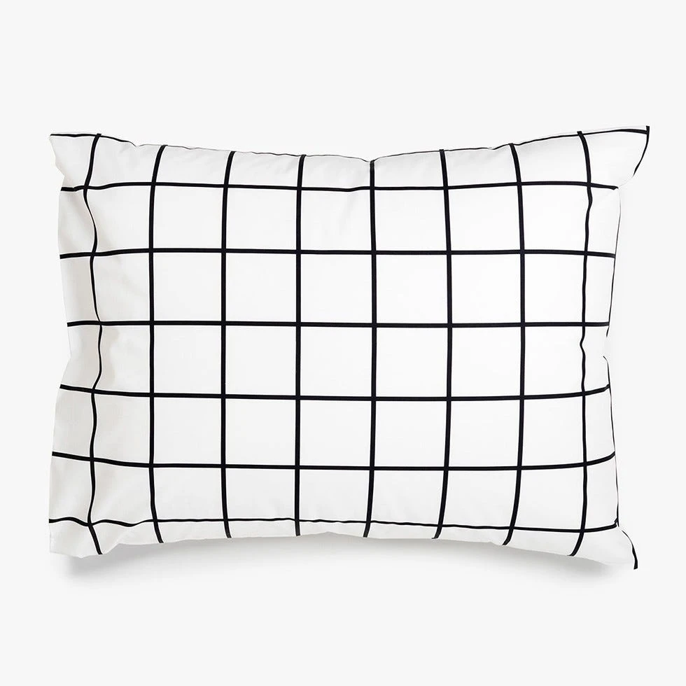 Grid Black Pillowcase Set