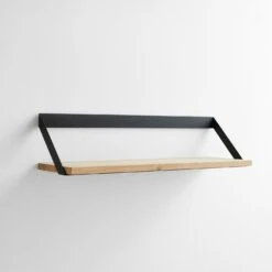 Ribbon Black Wall Shelf