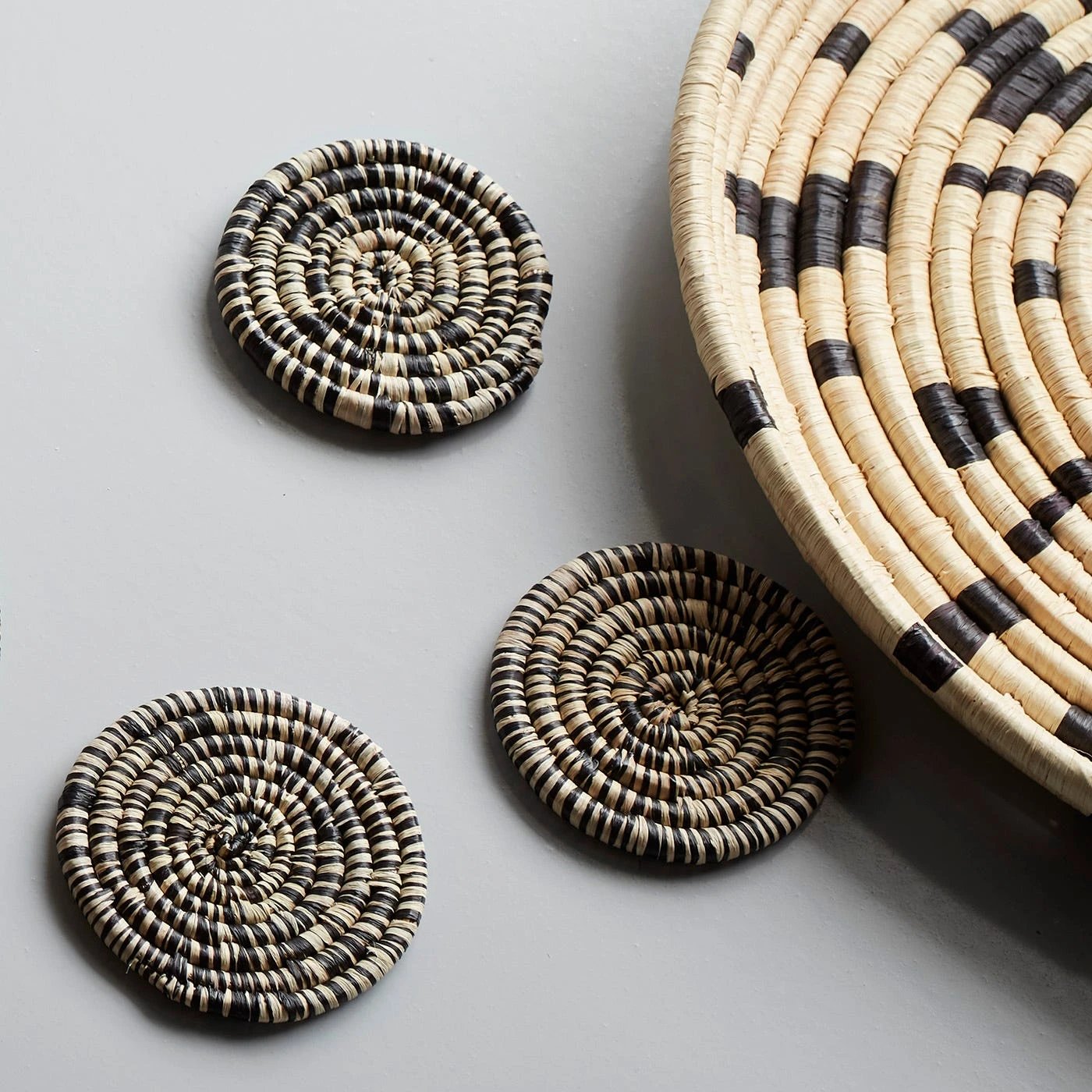 Heathered Black And Natural Coasters Set Of 4 - Image 5