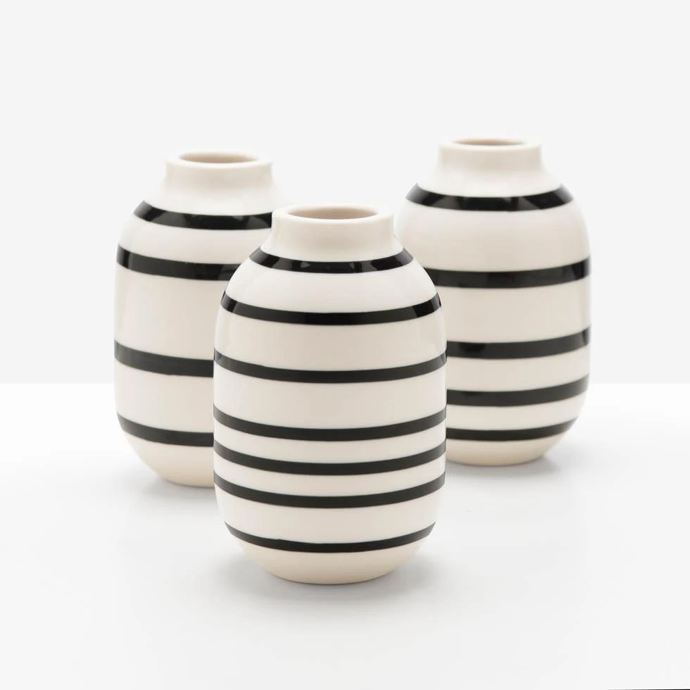 Omaggio Black Mini Vase Set Of 3
