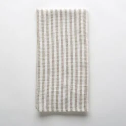 Oxford Stripe Natural Linen Teatowel