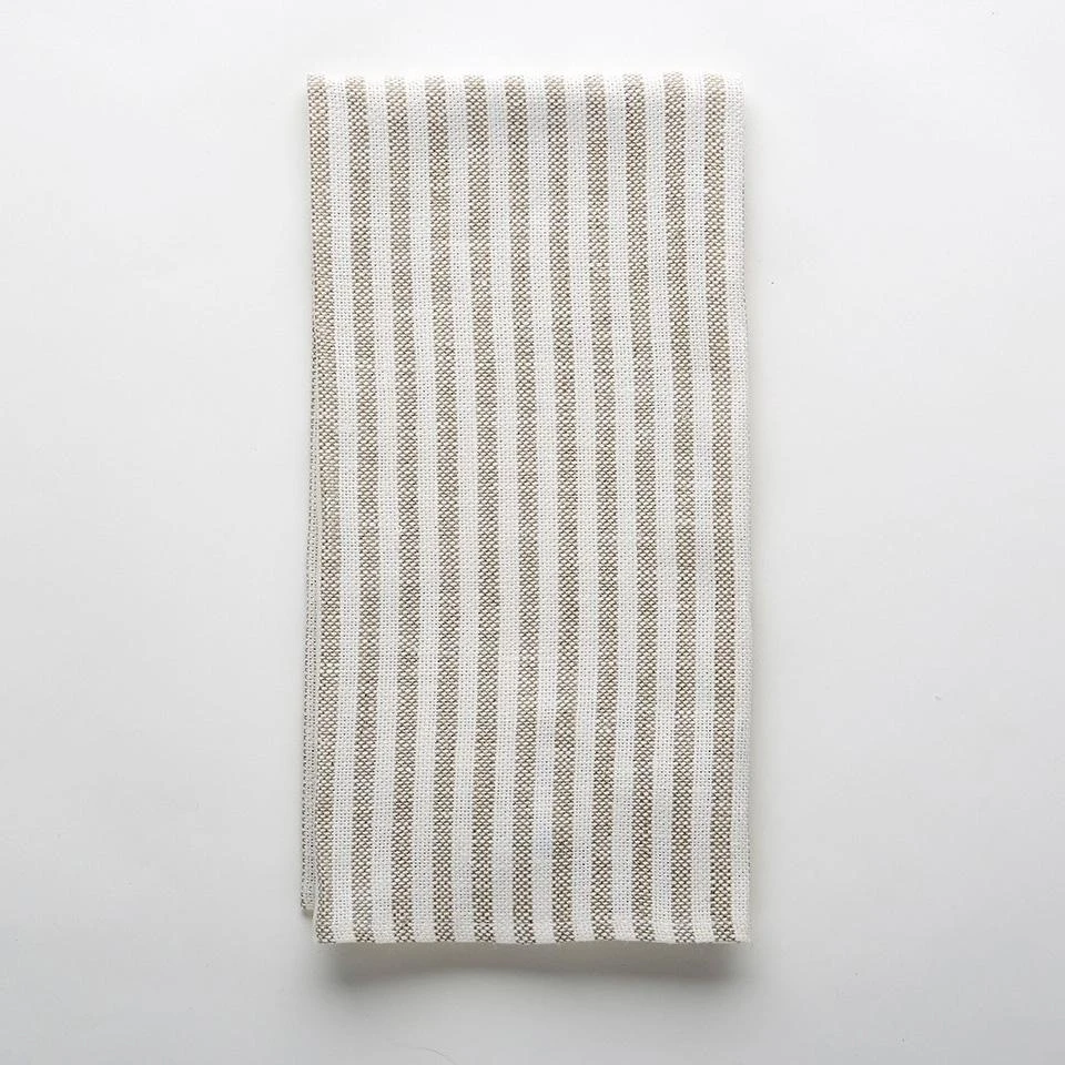 Oxford Stripe Natural Linen Teatowel
