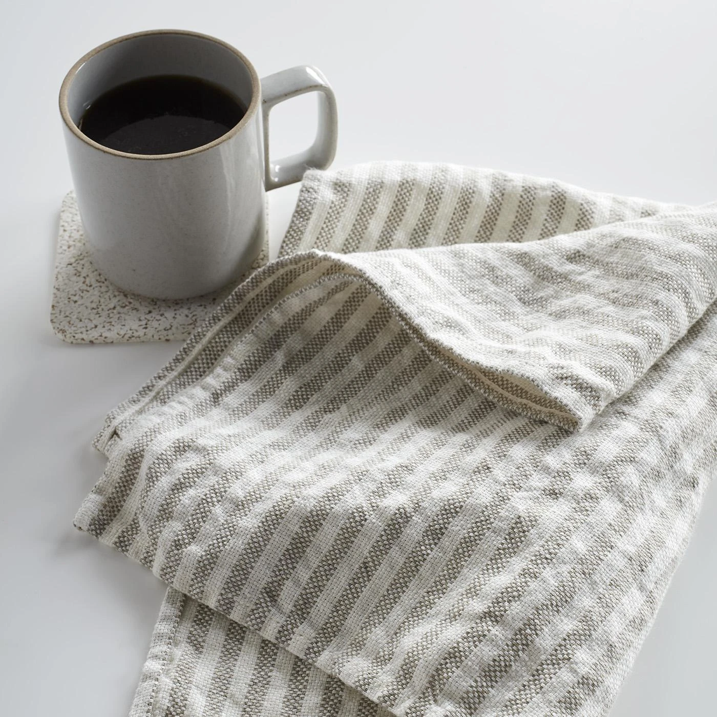 Oxford Stripe Natural Linen Teatowel - Image 5