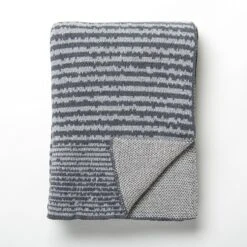 Strata Gray Knit Throw Blanket