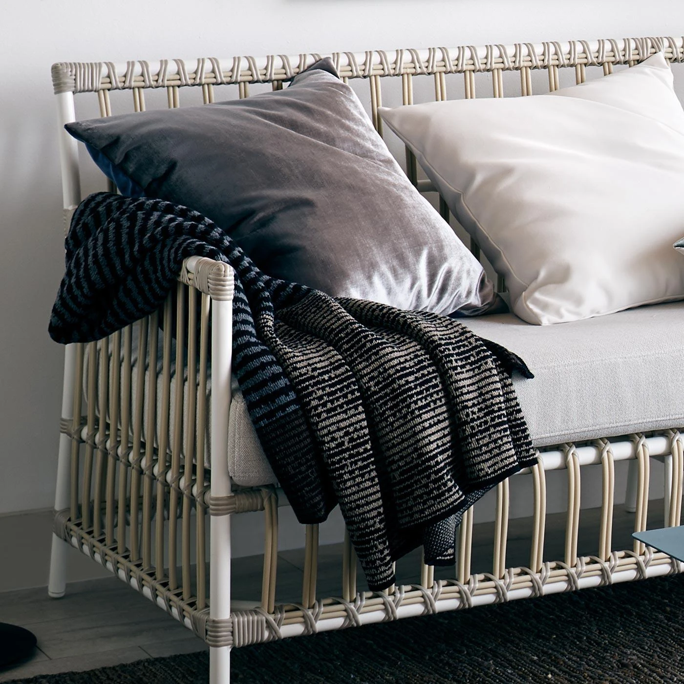 Strata Black Knit Throw Blanket - Image 11