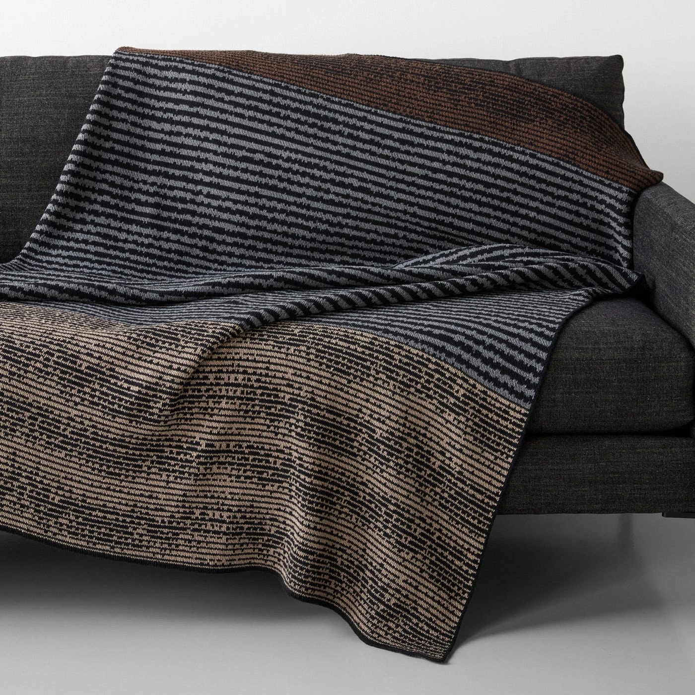 Strata Black Knit Throw Blanket - Image 6