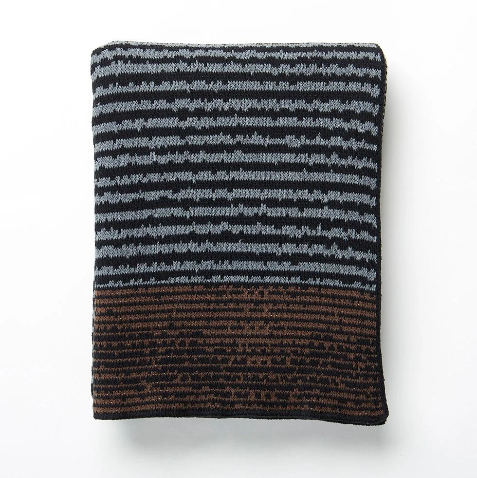 Strata Black Knit Throw Blanket - Image 2