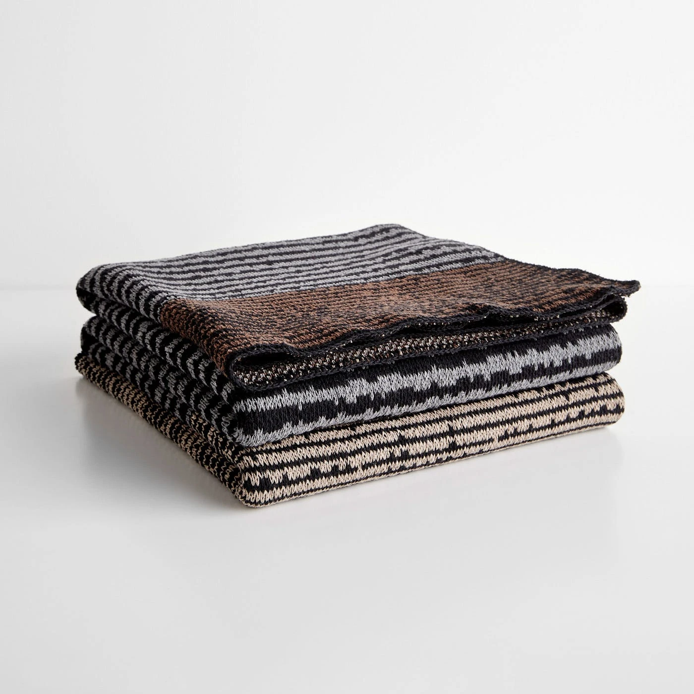 Strata Black Knit Throw Blanket - Image 3