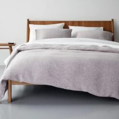 Burgundy Chambray Linen Duvet Cover