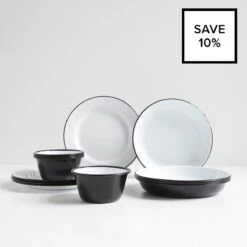 Falcon Black 12pc Dinnerware Bundle