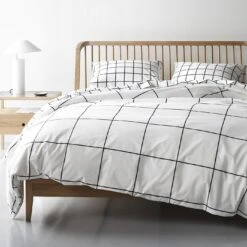 Grid Black Duvet Cover