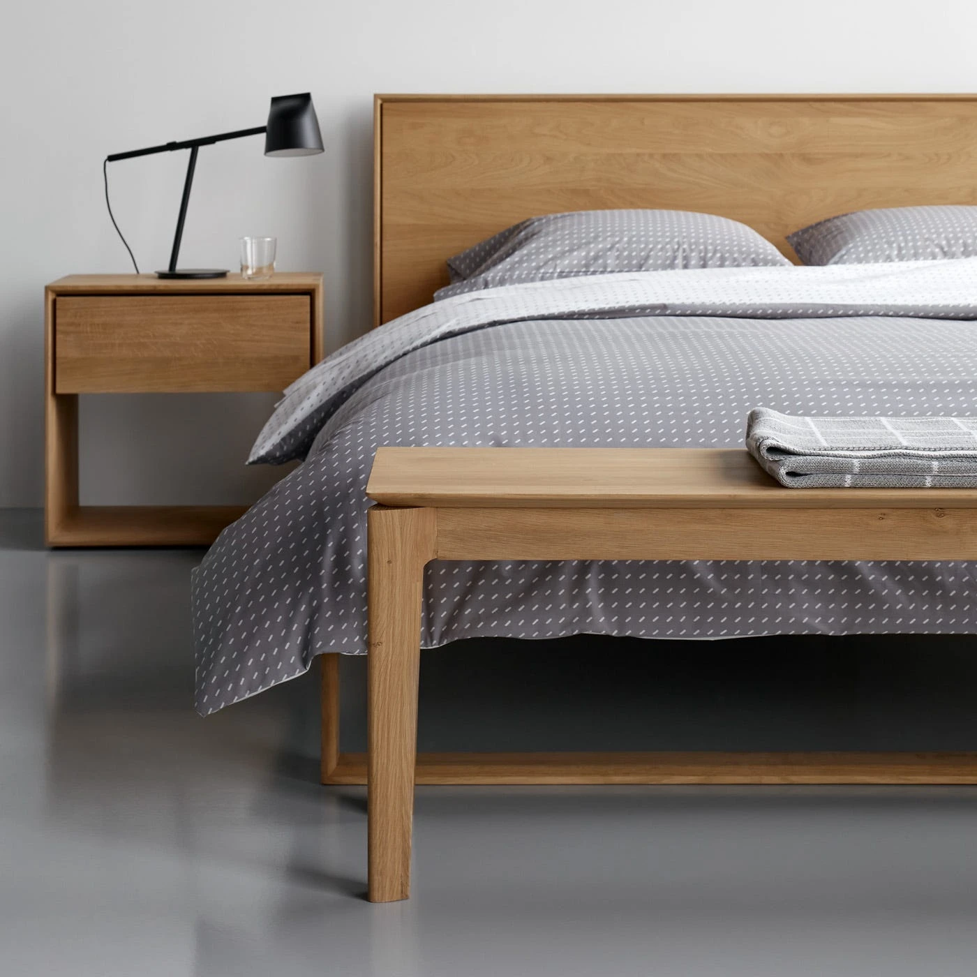 Grid Gray Knit Throw Blanket - Image 8