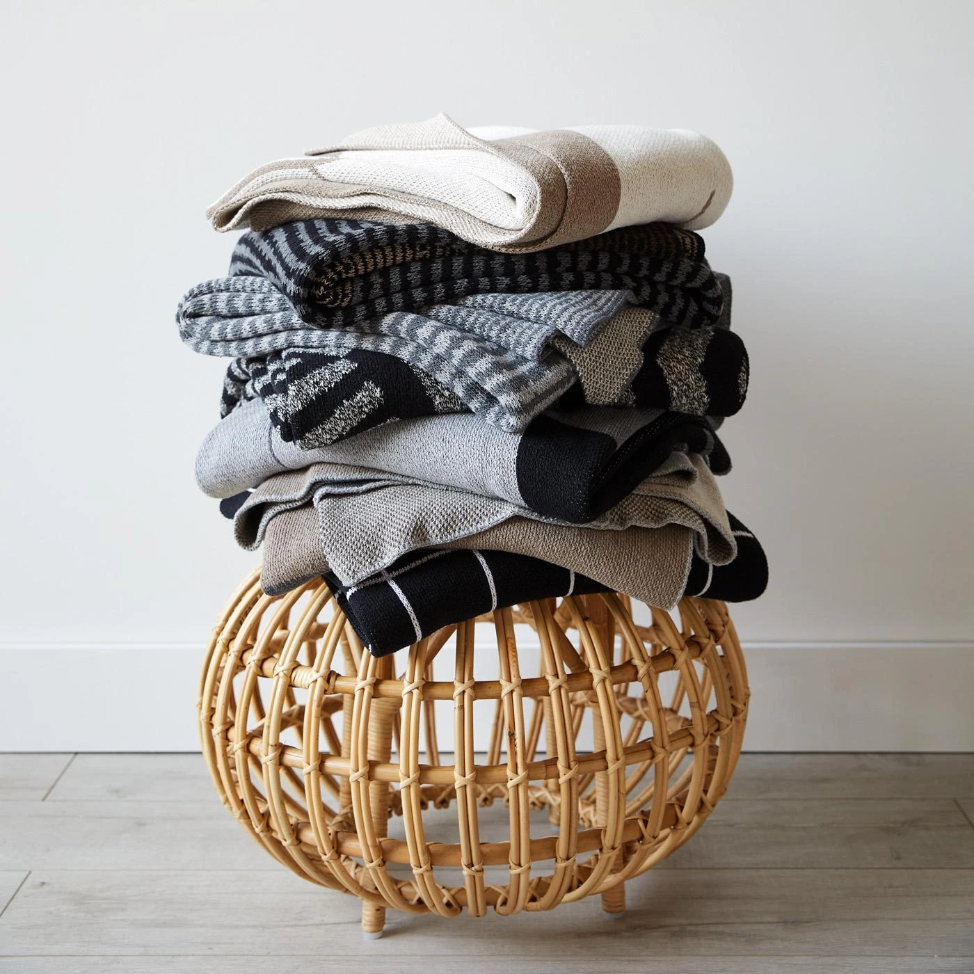 Strata Black Knit Throw Blanket - Image 12