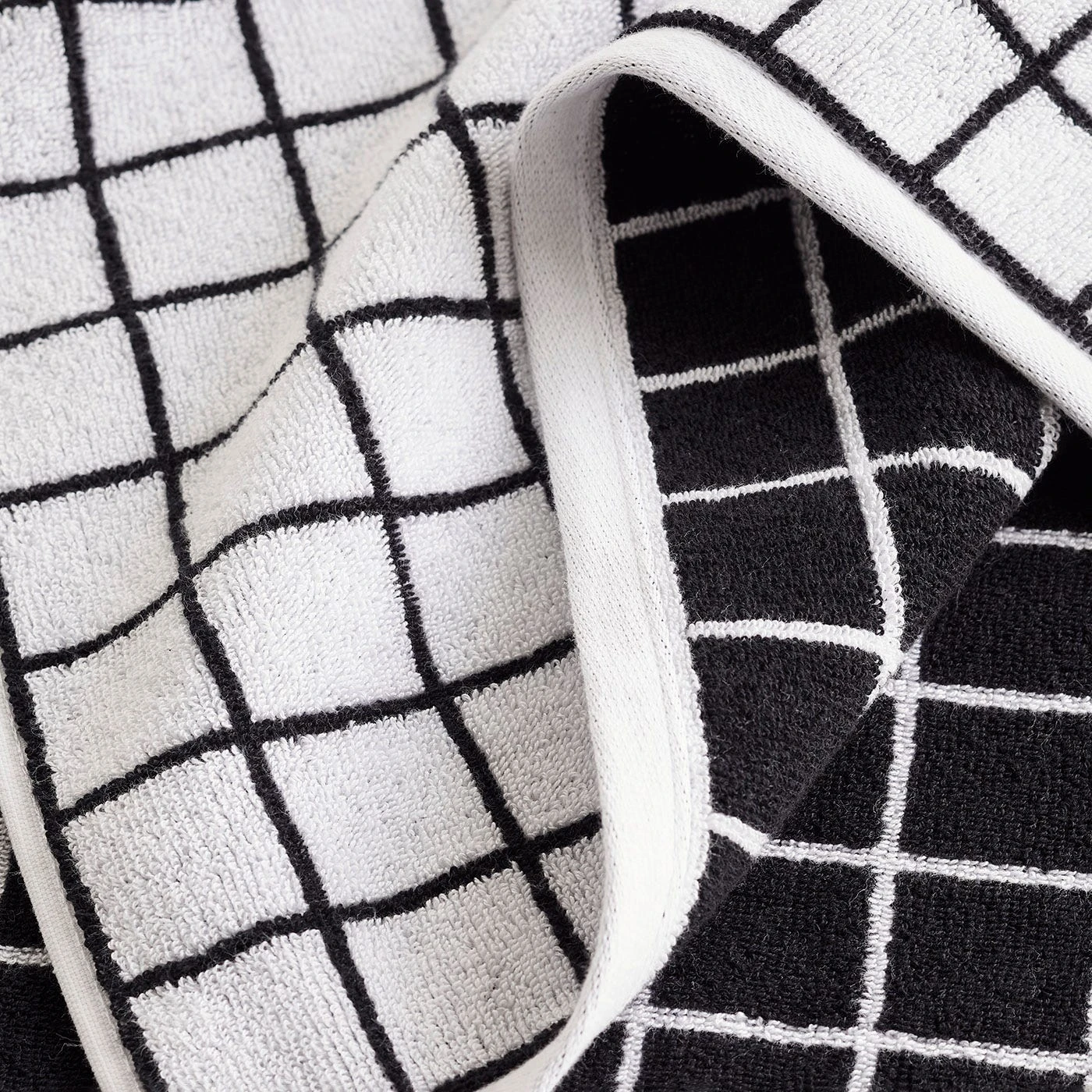 Mini Grid Black Hand Towel - Image 4