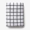 Mini Grid Black Hand Towel