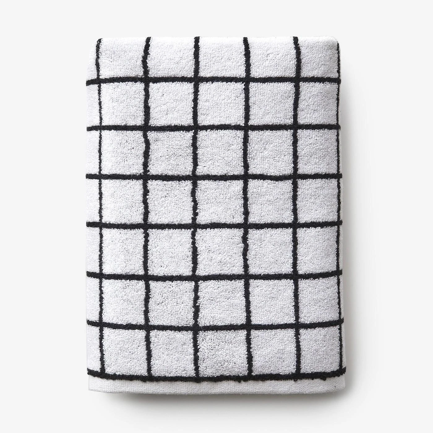 Mini Grid Black Hand Towel