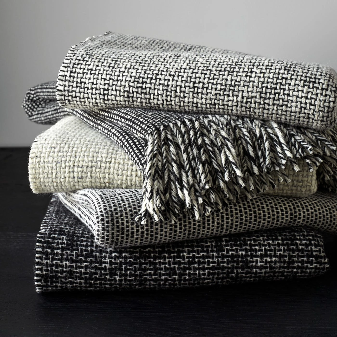 Mended Tweed Monochrome IV Throw Blanket - Image 6