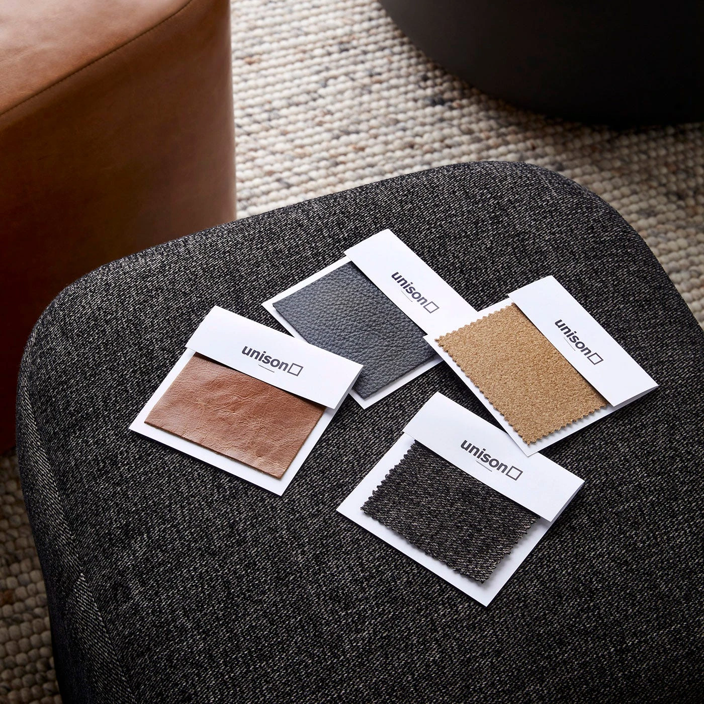 Cylinder Heathered Brown Ottoman - Image 4