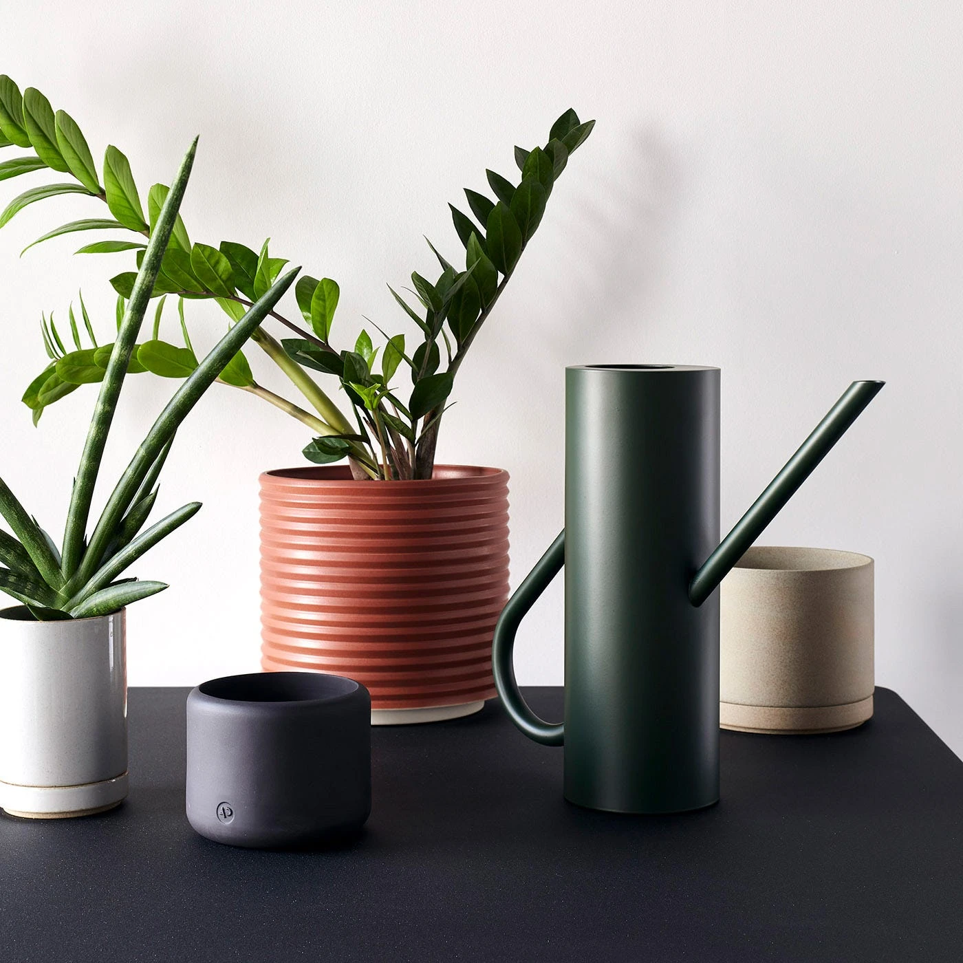 Hasami Gloss Gray Small Planter And Saucer Set - Image 7