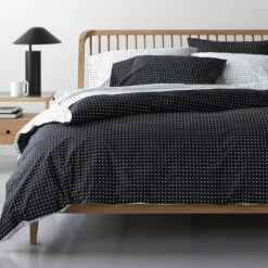 Stitch Black + White Reversible Duvet Cover