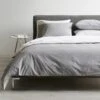 Stitch Pewter + White Reversible Duvet Cover