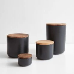 Stoneware Black Containers