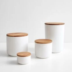 Stoneware White Containers