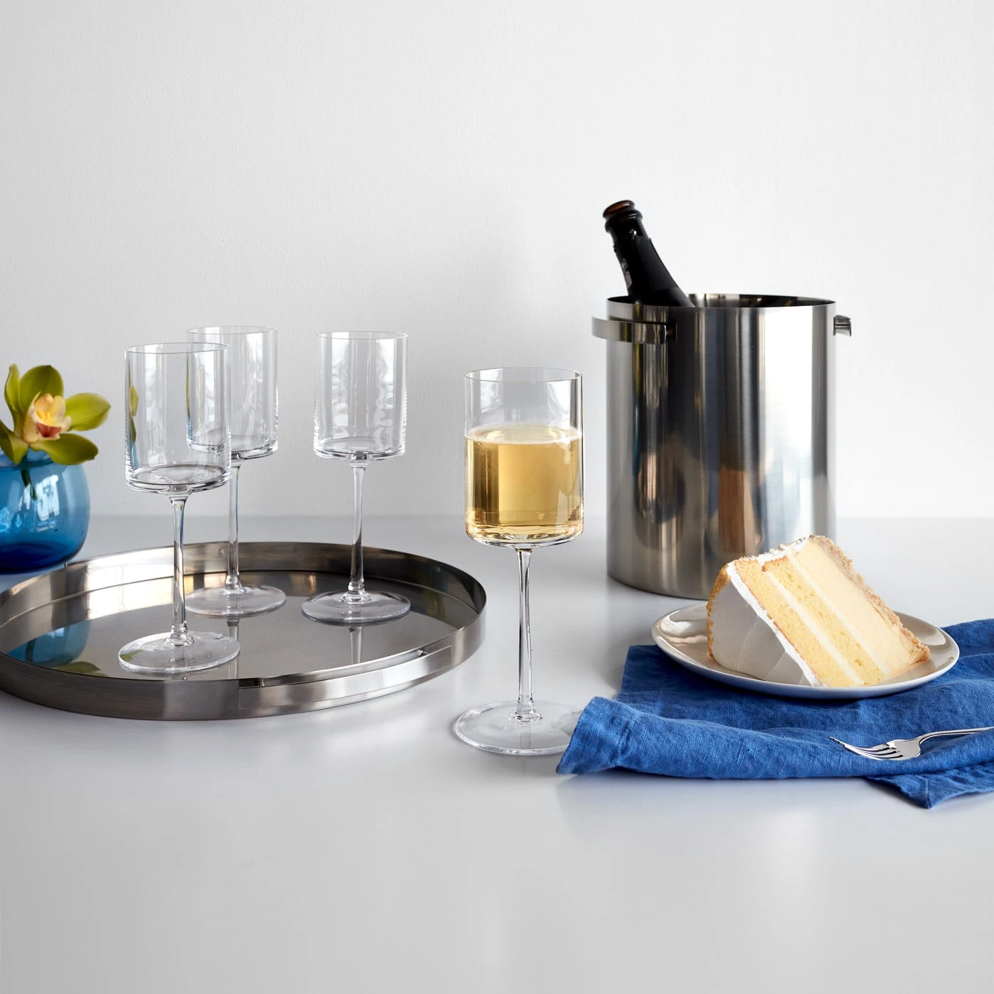 LSA International Otis White Wine Glasses Set Of 4 - Image 11