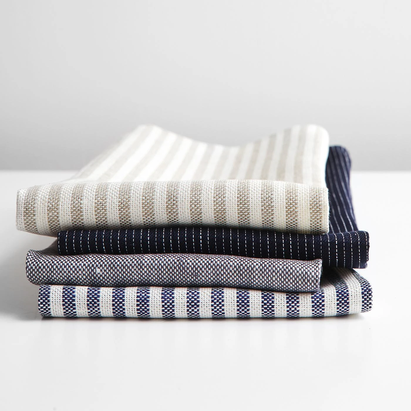 Oxford Stripe Natural Linen Teatowel - Image 3