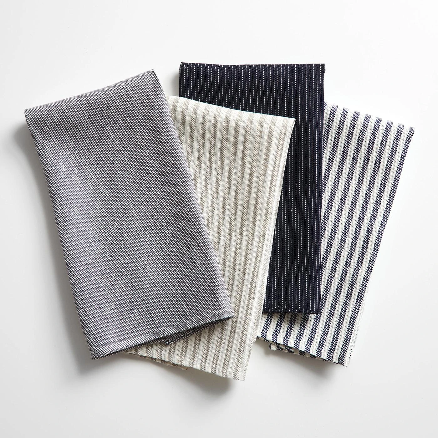 Dash Stripe Navy Linen Teatowel - Image 3