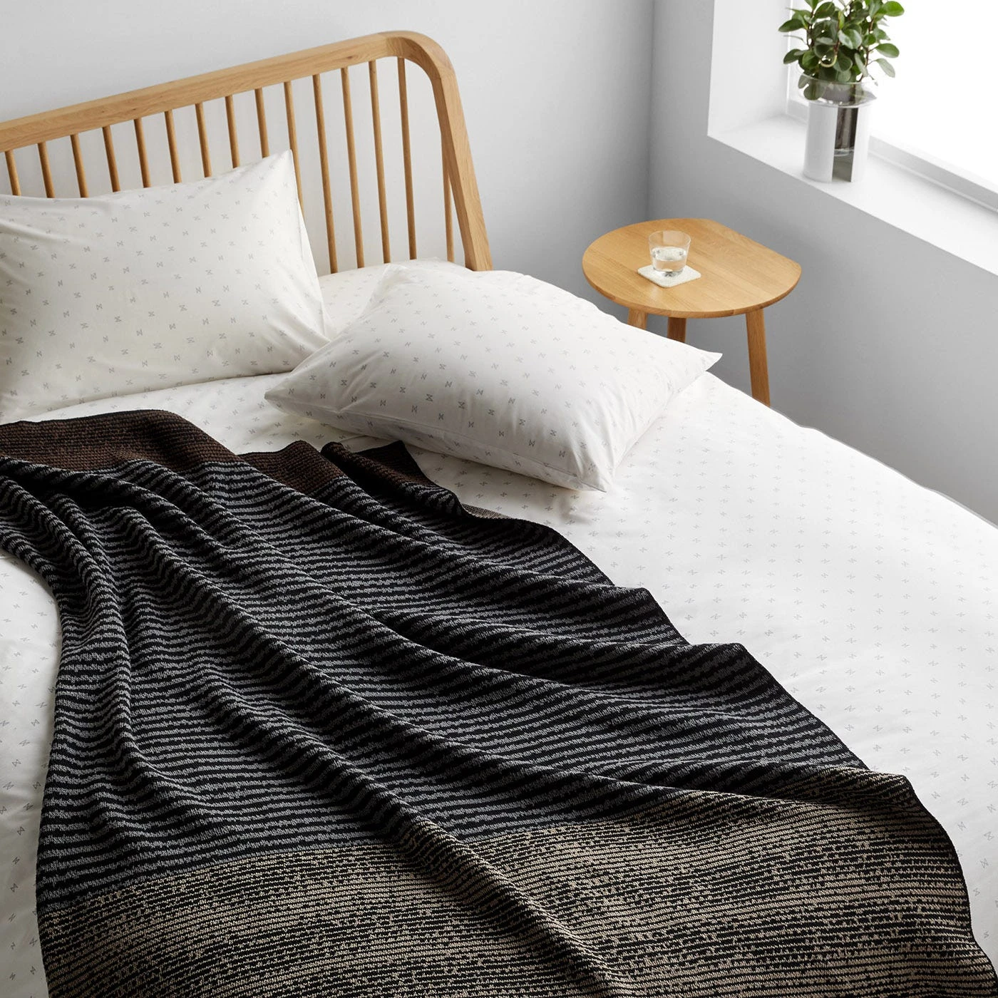 Strata Black Knit Throw Blanket - Image 5