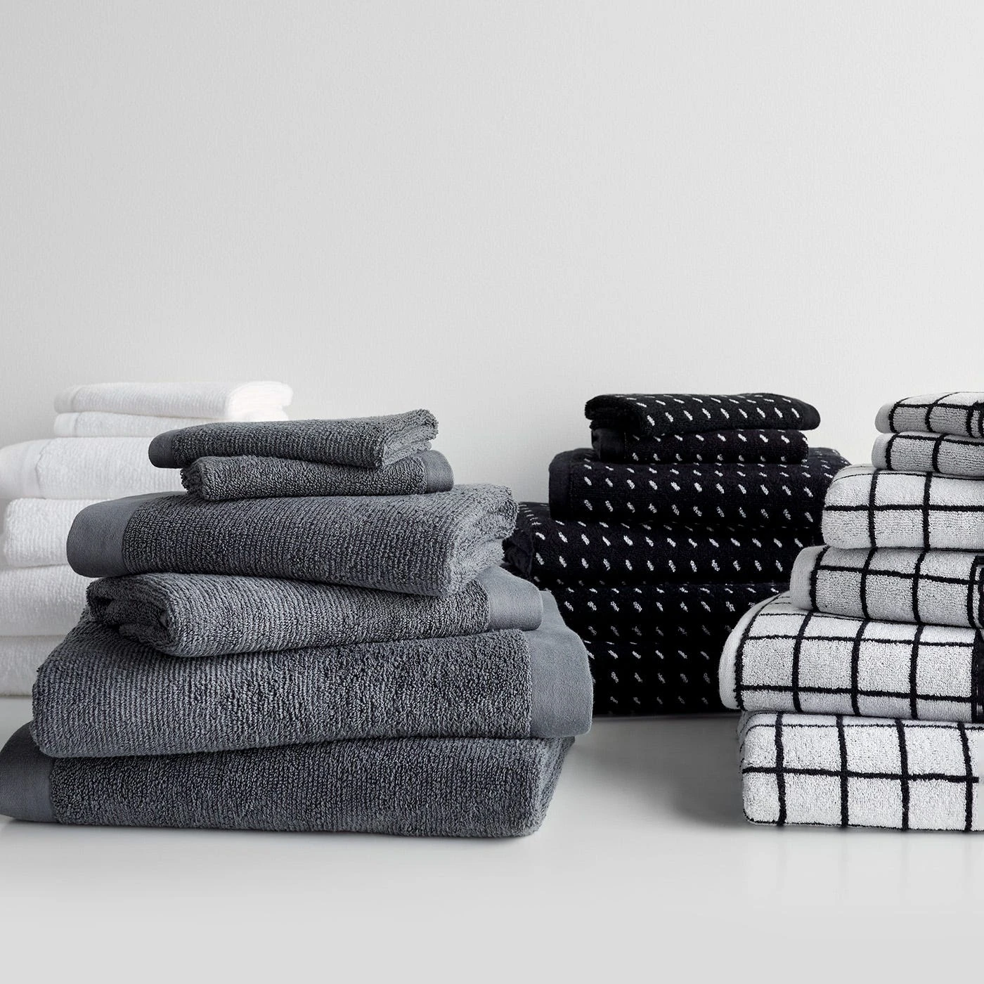 Mini Grid Black Hand Towel - Image 12