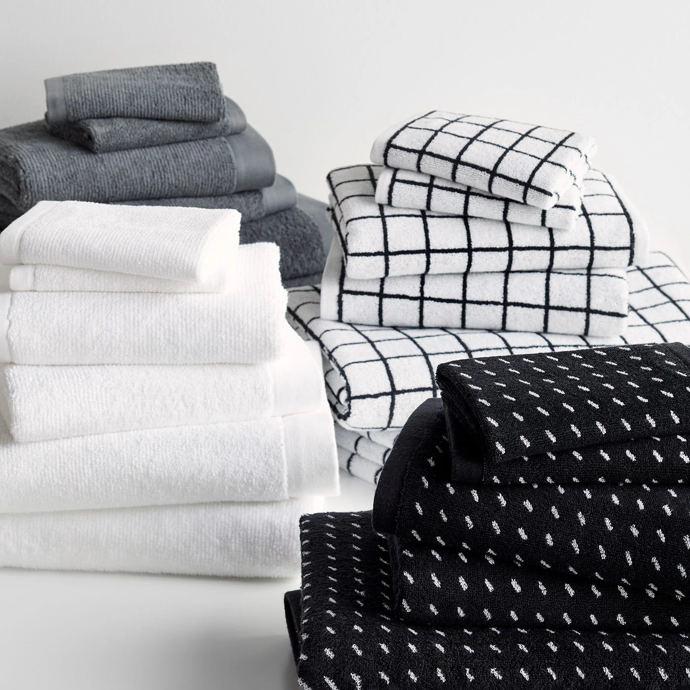 Mini Grid Black Hand Towel - Image 11