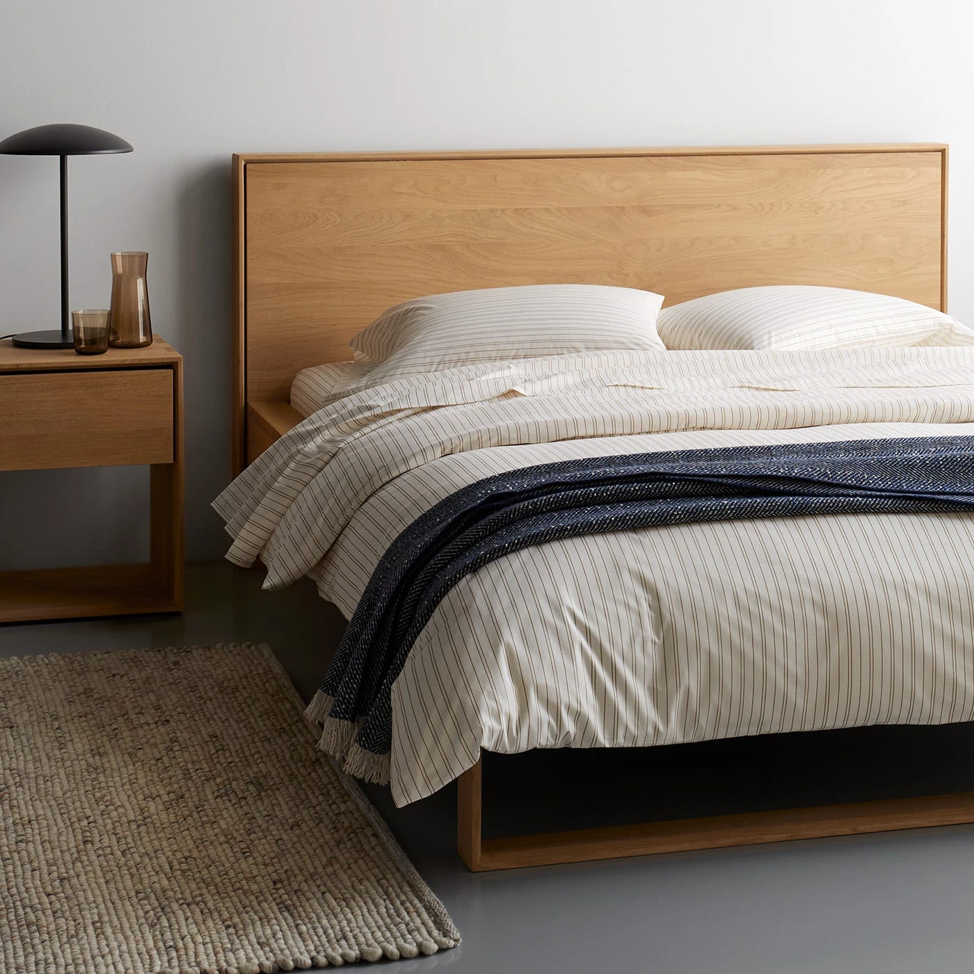 Herringbone Blue Woad Throw Blanket - Image 8