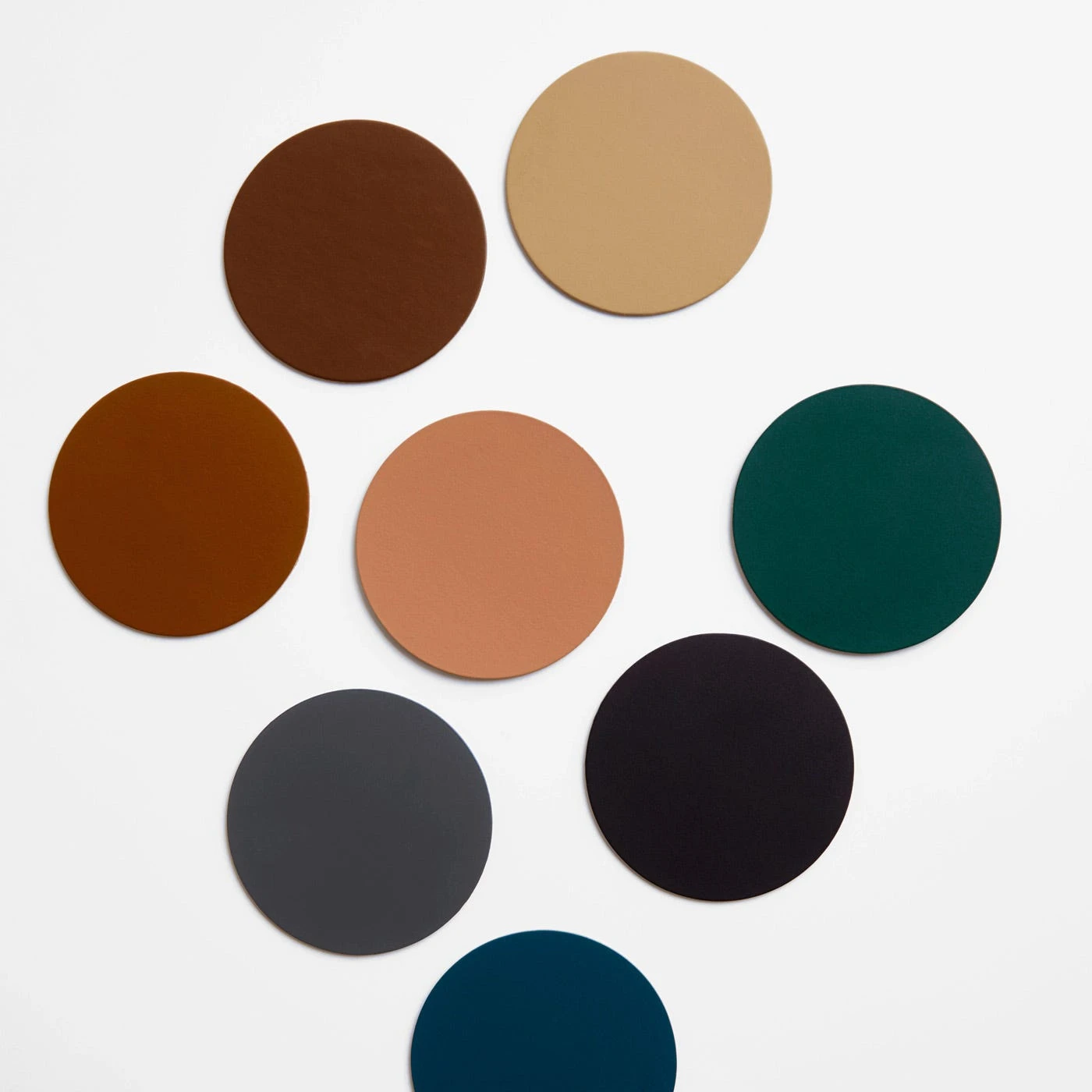 Dot Clay Round Leather Coasters Set Of 4 - Image 4