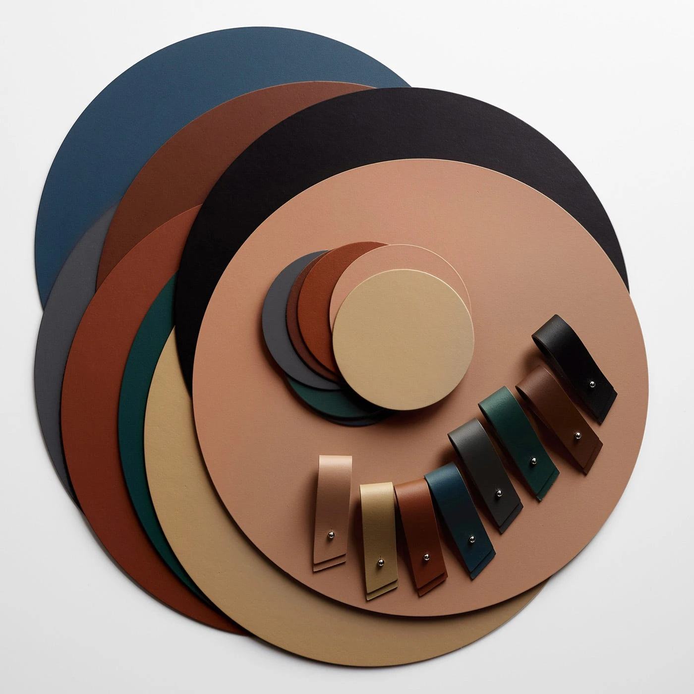 Dot Black Round Leather Coasters Set Of 4 - Image 7