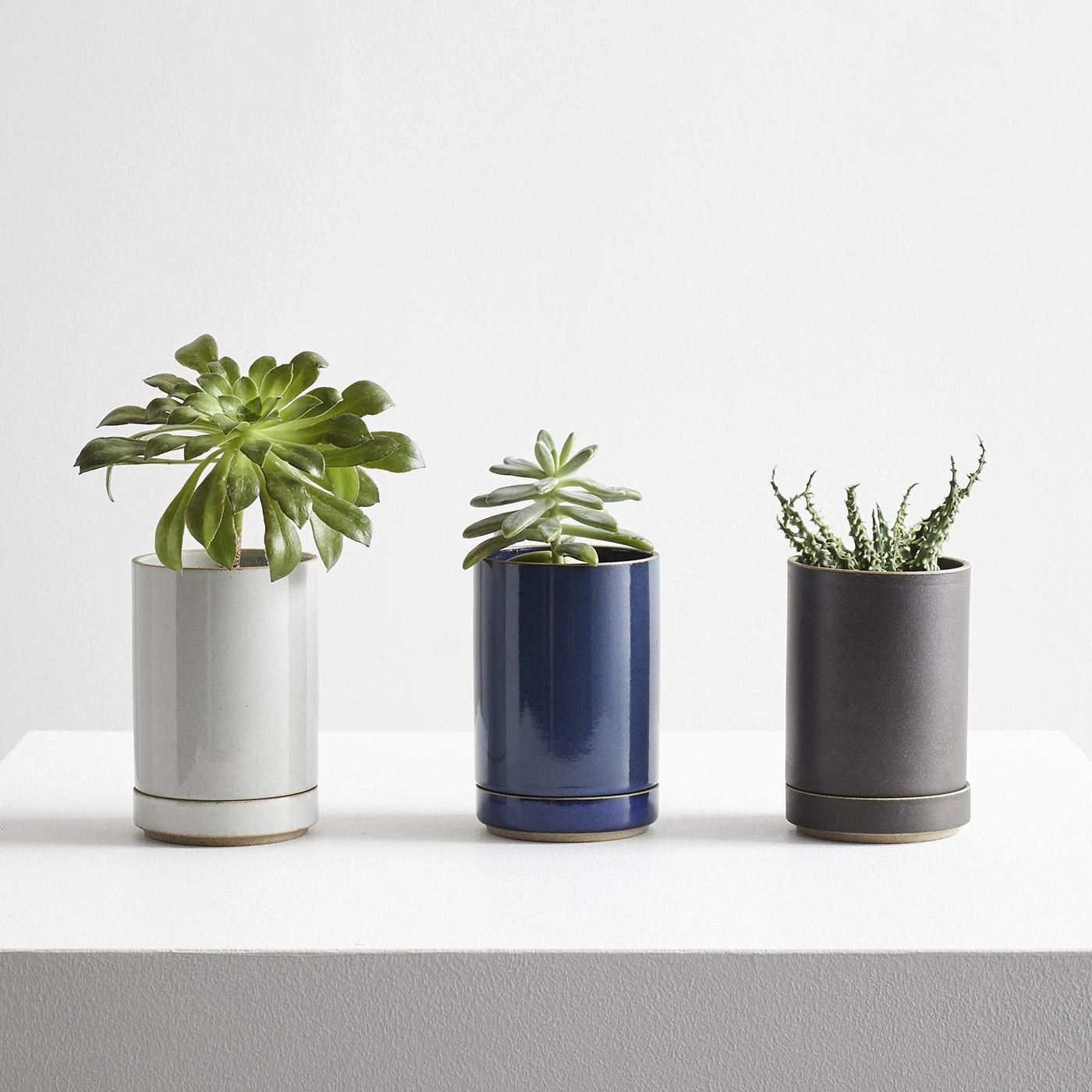 Hasami Gloss Gray Small Planter And Saucer Set - Image 4